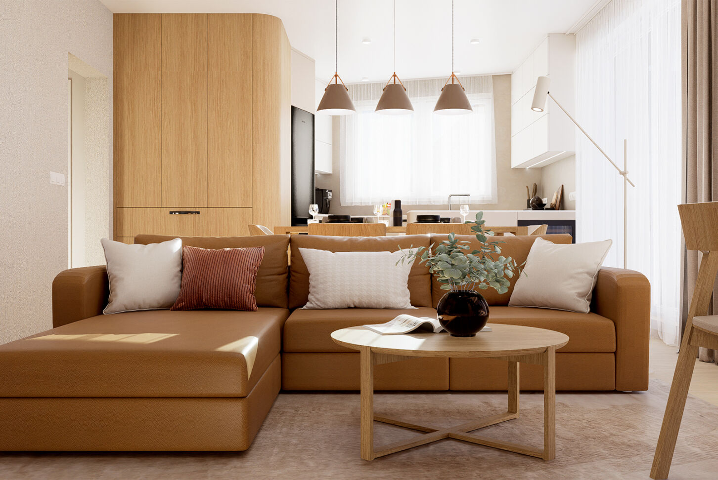 Interiér bytu 3kk v novostavbě – Praha, Vysočany